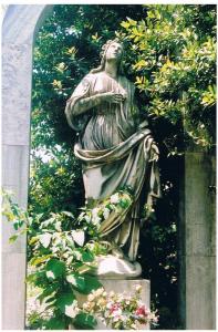 A large female statue gazing heavenwards. copyright Carole Tyrrell