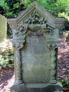 The full memorial - note the ivy for evergreen or everlasting on the lower pillars.  A lovely monument to a much loved child who died in infancy copyright Carole Tyrrell